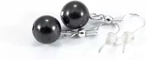 Earrings Bead 12mm Shungite C60 Fullerenes Karelia EMF Protection Russia in Saudi Arabia