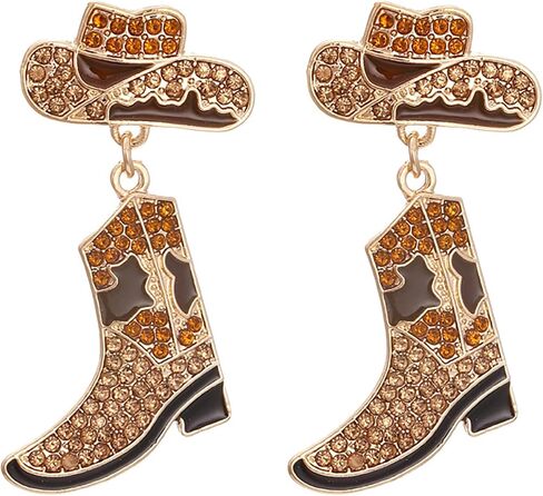 Western Cowgirl HOWDY Letters Glitter Drop Dangle Earrings for Women Acrylic Rodeo Disco Cowboy Hat Earrings Country Concert Party Outfits Jewelry in Kuwait