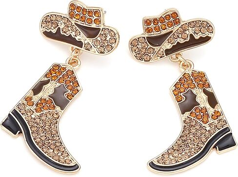 Western Cowgirl HOWDY Letters Glitter Drop Dangle Earrings for Women Acrylic Rodeo Disco Cowboy Hat Earrings Country Concert Party Outfits Jewelry in Kuwait