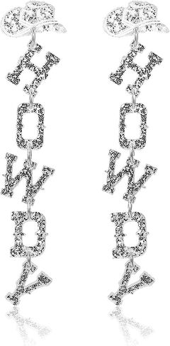 Western Cowgirl HOWDY Letters Glitter Drop Dangle Earrings for Women Acrylic Rodeo Disco Cowboy Hat Earrings Country Concert Party Outfits Jewelry in Kuwait