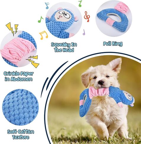5pcs Dog Toys, Dog Chew Toys Tug of War Doggie Rope Toy, Tough Squeaky Toy for Small and Medium Breed for Teeth Cleaning in Saudi Arabia