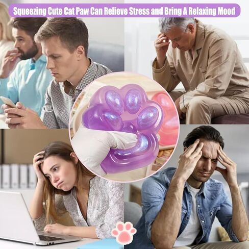 Large Cat Paw Taba Squishy Toy, Purple Cat Paw Squeeze Toys, Kitty Fidget Toy for Stress Relief, Cute Cat Paw Sensory Fidget Toy, Pinch Toys Family Squishy for Kids Adults (1pcs) in Kuwait