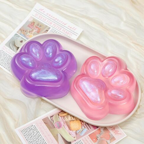 Large Cat Paw Taba Squishy Toy, Purple Cat Paw Squeeze Toys, Kitty Fidget Toy for Stress Relief, Cute Cat Paw Sensory Fidget Toy, Pinch Toys Family Squishy for Kids Adults (1pcs) in Kuwait