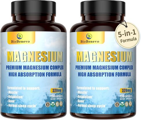 5 في 1 مجمع المغنيسيوم | 320mg من غليسينات المغنيسيوم ، Malate ، سترات ... | دعم للنوم ، والاسترخاء في العضلات ، والتمثيل الغذائي للطاقة | امتصاص عالية | نباتي ، غير المعدلة وراثيا | 120 كبسولات in Saudi Arabia