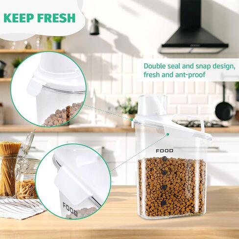 حاوية تخزين طعام الكلاب من 3-5 رطل ، حاوية تخزين الطعام للحيوانات الأليفة المحمولة مع صنبور سكب محكمة الإغلاق وكوب قياس كثيف للكلاب والقطط والطيور (الأزرق) in Kuwait