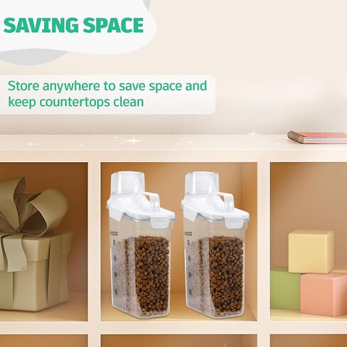 حاوية تخزين طعام الكلاب من 3-5 رطل ، حاوية تخزين الطعام للحيوانات الأليفة المحمولة مع صنبور سكب محكمة الإغلاق وكوب قياس كثيف للكلاب والقطط والطيور (الأزرق) in Kuwait