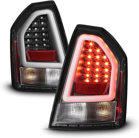 ACANII - Black LED Pyro Tube Tail Lights Brake Lamps Driver & Passenger Side Replacement For 2005-2007 Chrysler 300C SRT in Saudi Arabia