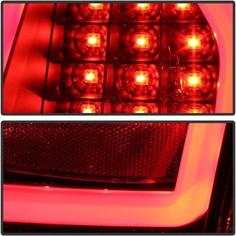 ACANII - Black LED Pyro Tube Tail Lights Brake Lamps Driver & Passenger Side Replacement For 2005-2007 Chrysler 300C SRT in Saudi Arabia