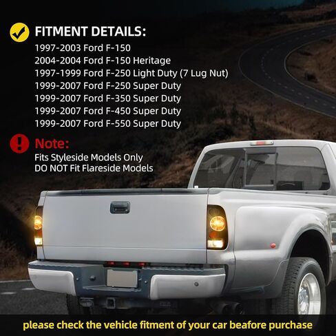 DWVO Tail Light Assembly Compatible with 1997 1998 1999 2000 2001 2002 2003 Ford F150 & 99-07 Ford F-250 F-350 Super Duty Pickup Truck Taillights Replacement Tail Lamp (Does Not Fit Supercrew Models) in Saudi Arabia