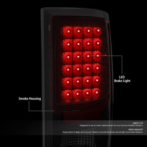 Auto Dynasty ﻿2Pcs Full LED Rear Tail Lights Brake Lamps Compatible with Dodge Ram 1500 2500 3500 09-17, Driver and Passenger Side, Chrome Housing Clear Lens in Saudi Arabia