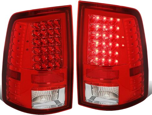 Auto Dynasty ﻿2Pcs Full LED Rear Tail Lights Brake Lamps Compatible with Dodge Ram 1500 2500 3500 09-17, Driver and Passenger Side, Chrome Housing Clear Lens in Saudi Arabia