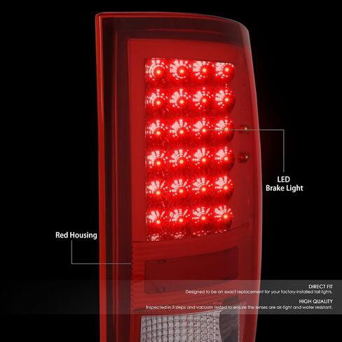 Auto Dynasty ﻿2Pcs Full LED Rear Tail Lights Brake Lamps Compatible with Dodge Ram 1500 2500 3500 09-17, Driver and Passenger Side, Chrome Housing Clear Lens in Saudi Arabia