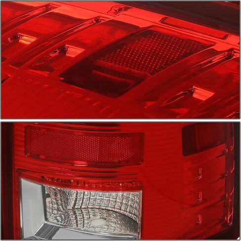 Auto Dynasty ﻿2Pcs Full LED Rear Tail Lights Brake Lamps Compatible with Dodge Ram 1500 2500 3500 09-17, Driver and Passenger Side, Chrome Housing Clear Lens in Saudi Arabia