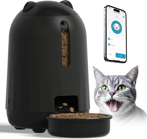 Smart Automatic Cat Feeders,Black in Kuwait