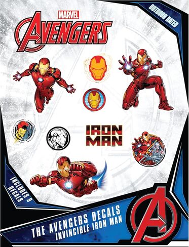 Marvel Iron Man Vinyl Decals - Set of 9 Outdoor Rated Stickers for Car, Laptop, Computer, Water Bottle - Marvel Stickers for Kids and Adults Logo in Kuwait