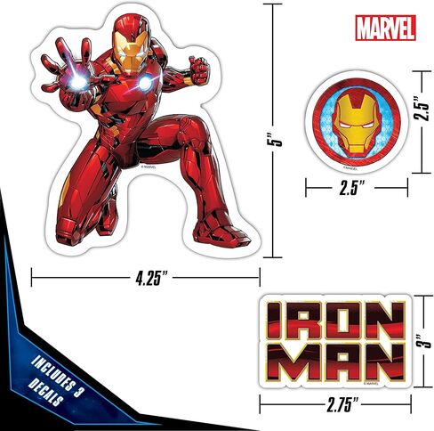 Marvel Iron Man Vinyl Decals - Set of 9 Outdoor Rated Stickers for Car, Laptop, Computer, Water Bottle - Marvel Stickers for Kids and Adults Logo in Kuwait