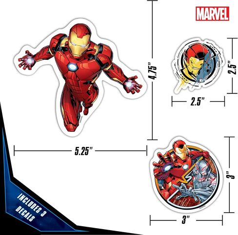 Marvel Iron Man Vinyl Decals - Set of 9 Outdoor Rated Stickers for Car, Laptop, Computer, Water Bottle - Marvel Stickers for Kids and Adults Logo in Kuwait