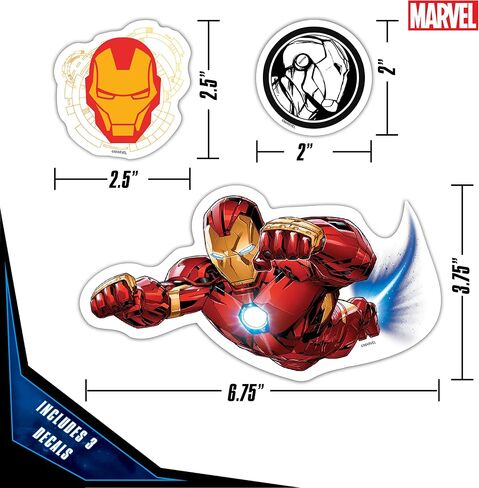 Marvel Iron Man Vinyl Decals - Set of 9 Outdoor Rated Stickers for Car, Laptop, Computer, Water Bottle - Marvel Stickers for Kids and Adults Logo in Kuwait