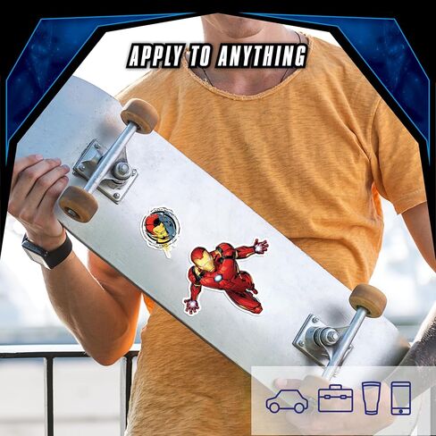 Marvel Iron Man Vinyl Decals - Set of 9 Outdoor Rated Stickers for Car, Laptop, Computer, Water Bottle - Marvel Stickers for Kids and Adults Logo in Kuwait