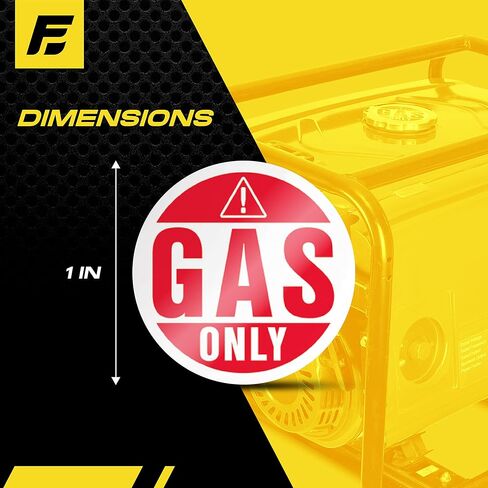 Mixed Fuel Sticker 50:1, 2 Cycle Labels for Outdoor Fuel Power Equipment - Weather Proof, Extreme Stick, Commercial Grade Labels by Fuel Stickers - USA Made (1" Round), 4 Labels in Kuwait