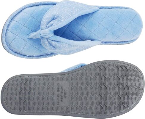 Women's House Slippers Memory Foam Cozy Spa Thong Flip Flops Indoor Slippers Assorted Colors Grey Velvet Lining Lightweight Open Toe Soft Room Sandals in Kuwait