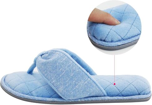 Women's House Slippers Memory Foam Cozy Spa Thong Flip Flops Indoor Slippers Assorted Colors Grey Velvet Lining Lightweight Open Toe Soft Room Sandals in Kuwait