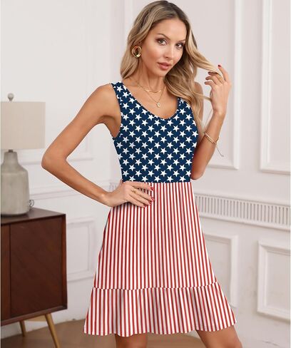 Lilbetter Women's Women's Disual V Deck Summer Sundresses مطاطية فستان طول ركب الركبة مع جيوب in Kuwait