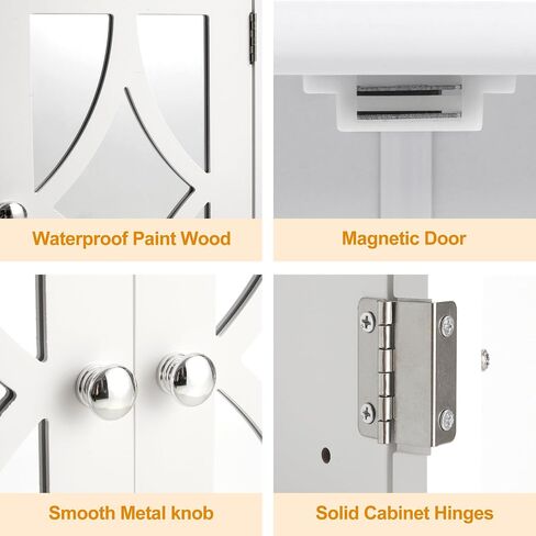 Royalcraft Bathroom Medicine Cabinet Hound ، فوق خزانة تخزين المرحاض مع رف المناشف والرف القابل للتعديل ، وفرقة الحمام كبيرة الحائط جدار 22 * 25 بوصة (أبيض) in Kuwait