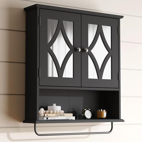 Royalcraft Bathroom Medicine Cabinet Hound ، فوق خزانة تخزين المرحاض مع رف المناشف والرف القابل للتعديل ، وفرقة الحمام كبيرة الحائط جدار 22 * 25 بوصة (أبيض) in Kuwait