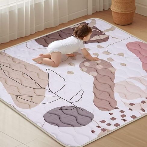 Baby Play Mat for Floor 50'' x 50'', Thicken Soft Padding Playmats for Playpen, Non Slip Baby Crawling Mat Foldable, Easy Care Machine Washable in Kuwait