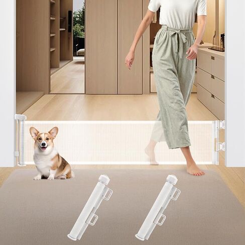Pet Gates 14" H Short Dog Puppy Gate, Retractable Dog Gates Extends to 59 Inches for Stairs & Doorways Hallways in Kuwait