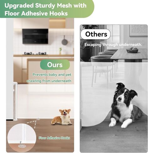 Pet Gates 14" H Short Dog Puppy Gate, Retractable Dog Gates Extends to 59 Inches for Stairs & Doorways Hallways in Kuwait