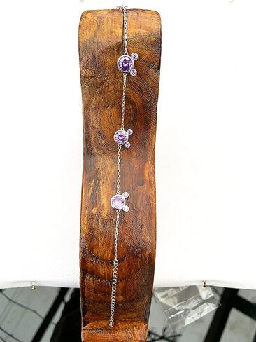 Silver Bracelets for women, Crystal Bracelets, Clear Amethyst Pink CZ friendship cute Mouse Adjustable Infinity charm link Bracelets for Women Girls, Birthday Gift in Saudi Arabia