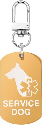 Emotional Support Animal ESA Dog ID Tag, Double Side Engraved Protected Under Federal Law with Medical Alert Symbol Easily Attach to Dog Collar, Harness or Vest (S) in Kuwait
