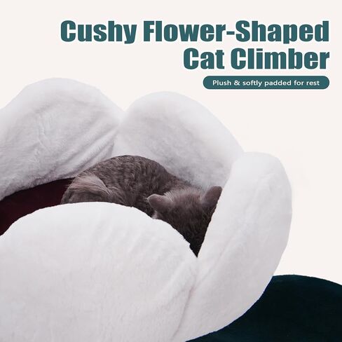 Sunflower Cat Tree 56" Tall,Modern Cat Trees for Indoor Cats with Scratching Post Best Cat Trees for Large Cats Luxury Cat Gifts Easy Assemble in Saudi Arabia