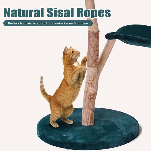 Sunflower Cat Tree 56" Tall,Modern Cat Trees for Indoor Cats with Scratching Post Best Cat Trees for Large Cats Luxury Cat Gifts Easy Assemble in Saudi Arabia