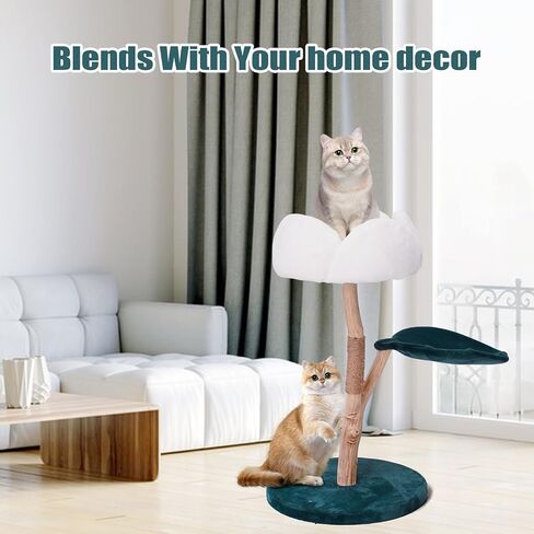 Sunflower Cat Tree 56" Tall,Modern Cat Trees for Indoor Cats with Scratching Post Best Cat Trees for Large Cats Luxury Cat Gifts Easy Assemble in Saudi Arabia