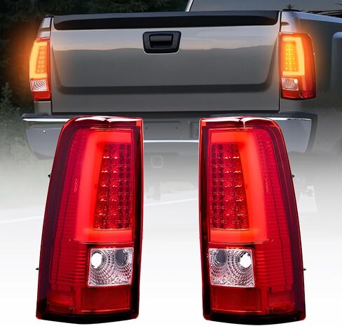 VEVOR Tail Light Assembly Compatible with 2003-2006 Chevy Silverado 1500 1500 HD 2500 2500 HD 3500, 2007-2007 Chevy Classic, 2PCS Driver & Passenger Side LED Taillight Brake Lamps with Bulbs, Black in Saudi Arabia