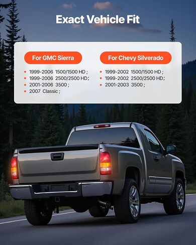 VEVOR Tail Light Assembly Compatible with 1999-2006 Chevy Silverado 1500 2500 3500, 1999-2003 GMC Sierra 1500 2500 1500/2500 HD, 2PCS Left & Right Side Taillights Rear Brake Lamps Without Bulbs in Saudi Arabia