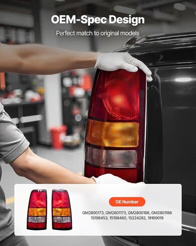 VEVOR Tail Light Assembly Compatible with 1999-2006 Chevy Silverado 1500 2500 3500, 1999-2003 GMC Sierra 1500 2500 1500/2500 HD, 2PCS Left & Right Side Taillights Rear Brake Lamps Without Bulbs in Saudi Arabia