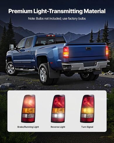 VEVOR Tail Light Assembly Compatible with 1999-2006 Chevy Silverado 1500 2500 3500, 1999-2003 GMC Sierra 1500 2500 1500/2500 HD, 2PCS Left & Right Side Taillights Rear Brake Lamps Without Bulbs in Saudi Arabia