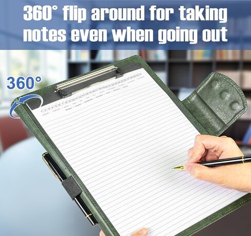Clipboard Folder Portfolio,DIN A4 PU Leather Padfolio Clip Board,Magnetic Closure Business Clipboard with Cover Professional with 2 Pen,A4 Paper for Interview Resume Office Conference,Black in Saudi Arabia