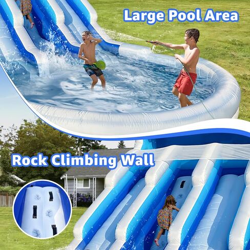 21FT Commercial Grade Water Slide for Kids，PVC Inflatable Water Slides with Big Airtight Splash Water Pool,Bounce Slide for Party Fun in Saudi Arabia