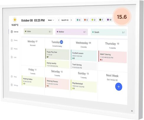 Digital Calendar: 21.5 Inch Smart Digital Calendar & Chore Chart, Full HD Interactive Touchscreen Display for Family Schedules - Include Desk Stand and Wall Mountable in Saudi Arabia