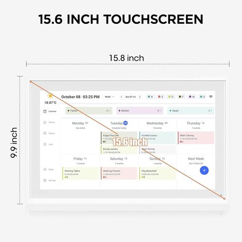 Digital Calendar: 21.5 Inch Smart Digital Calendar & Chore Chart, Full HD Interactive Touchscreen Display for Family Schedules - Include Desk Stand and Wall Mountable in Saudi Arabia