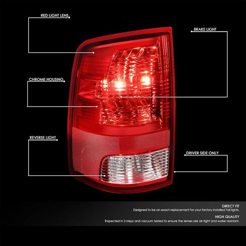 DNA MOTORING TL-ZTL-008-BKSM Pair of Tail Lights Compatible with 09-10 Dodge Ram 1500/11-18 Ram 1500 2500 3500,Smoked Lens in Saudi Arabia