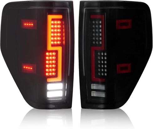 LED Tail Lights Fit for Ford F150 2009-2014 (Only fit Fleetside Bed Model), Pickup Truck Taillight Assembly Replacement Left + Right Pair, Black Housing Smoke Lens in Saudi Arabia