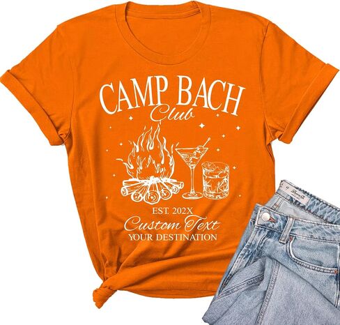 قميص الحفلات Hhod Camp Bachelorette ، تي شيرت العازبة ، قميص المخيم ، نساء قميص الحفلات الزفاف ، ملابس وصيفات الشرف in Kuwait