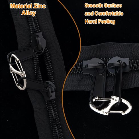 8pcs مقاطع مضادة للسرقة ، وسبائك الزنك سحاب أقفال ، و mini drent spring carabiner hook for ourdize camping keing fishing fiscore pargage-forces- black- black in Kuwait