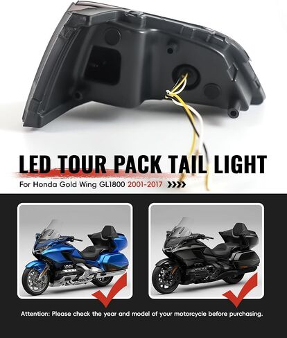 LED LED LITER LITCH LITCH FOR GOLDWING GL1800 ، 2 PCS LACH LITCHS LITCHS Running Tour Pack Lamit مع عدسات مدخنة للملحقات Honda Gold Wing GL1800 2001-2017 (تشمل ضوء LED) in Saudi Arabia